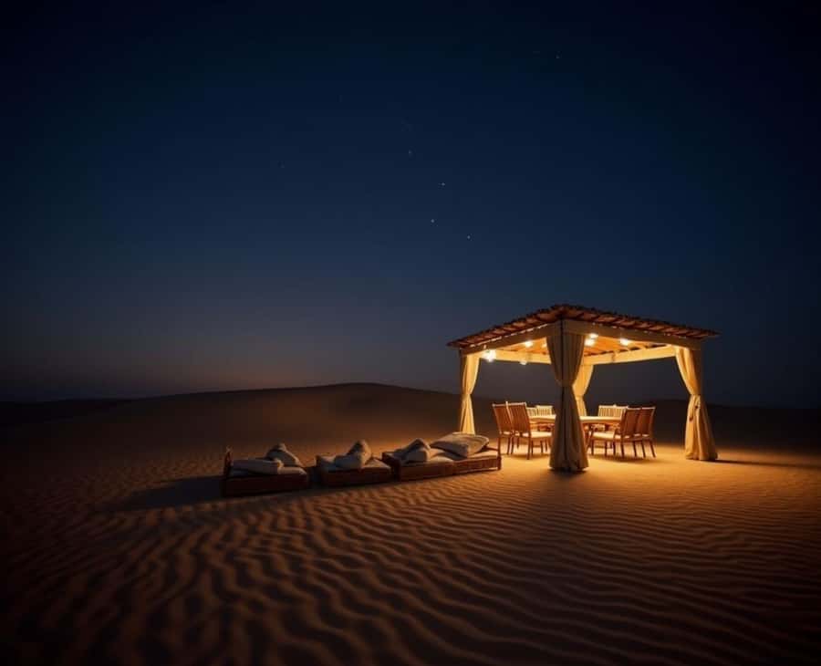 Doha : Night Desert Safari with Dune Bashing & Stargazing - The Inland Sea at night