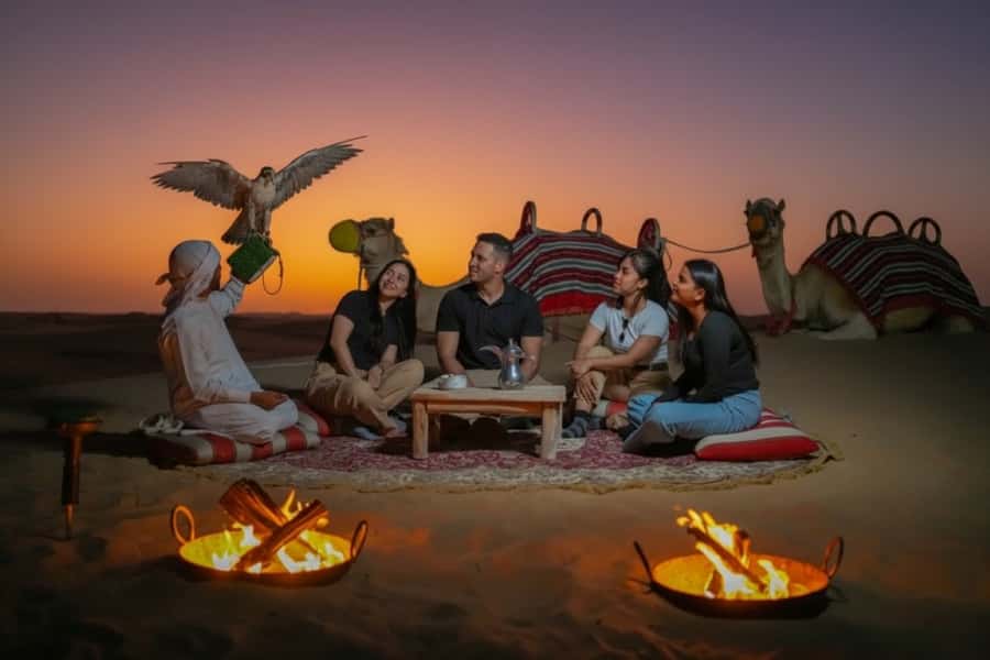 Dubai: Evening Desert Safari with Camel Ride & Stargazing - Golden-hour views across the red dunes